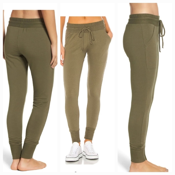 Free People Movement Sunny Skinny Sweatpant Joggers in Everest Olive - Picture 1 of 11